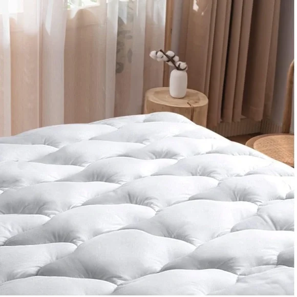 King Size Pillow Top Mattress Cover Cooling Protector Breathable Fluffy - Picture 5 of 6